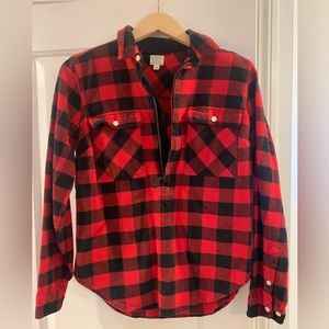 J.Crew buffalo check half zip flannel